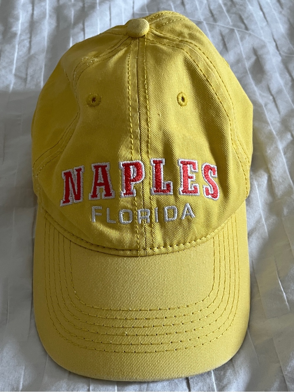 ☀️Naples FL Yellow Baseball Hat | Pink Embroidered Cap | Beach + Golf Style